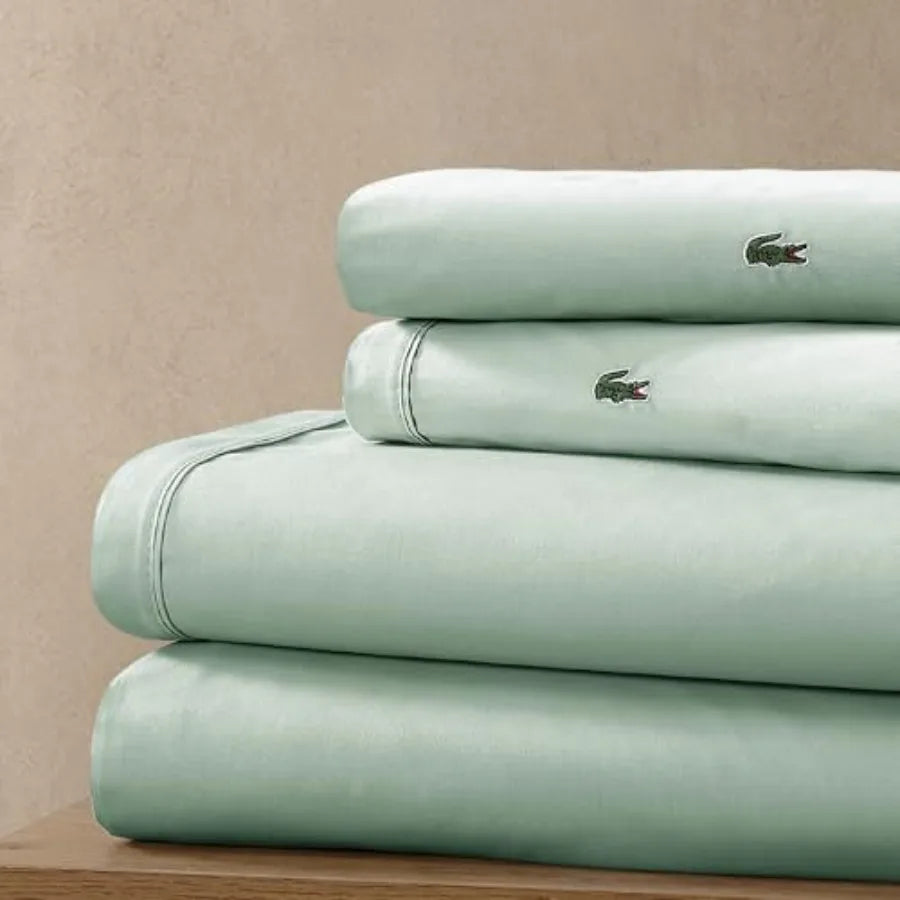 100% Cotton Percale 4-Piece Sheet Set All-Season Bedding, Oeko-Tex Certified, Soft Matte Finish