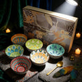 Set Of 6 Ceramic Bowls 10 Oz, Bohemian Ceramic Bowl Set,