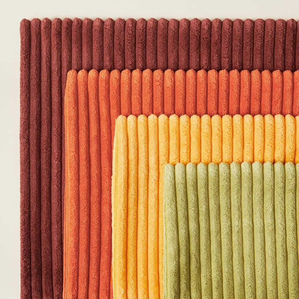 Corduroy Decorative Throw Pillow Covers 18x18 Set of 4