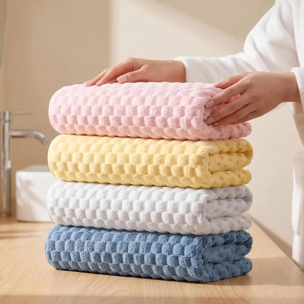 Extra Large, Super Absorbent, Quick Dry Microfiber Bath Towels Set -