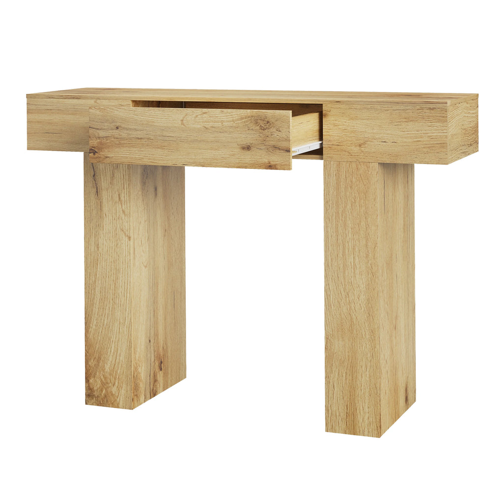 47" Long Console Table with Drawer, Narrow Entryway Table, Charcoal | Wood Rectangular Sofa Table