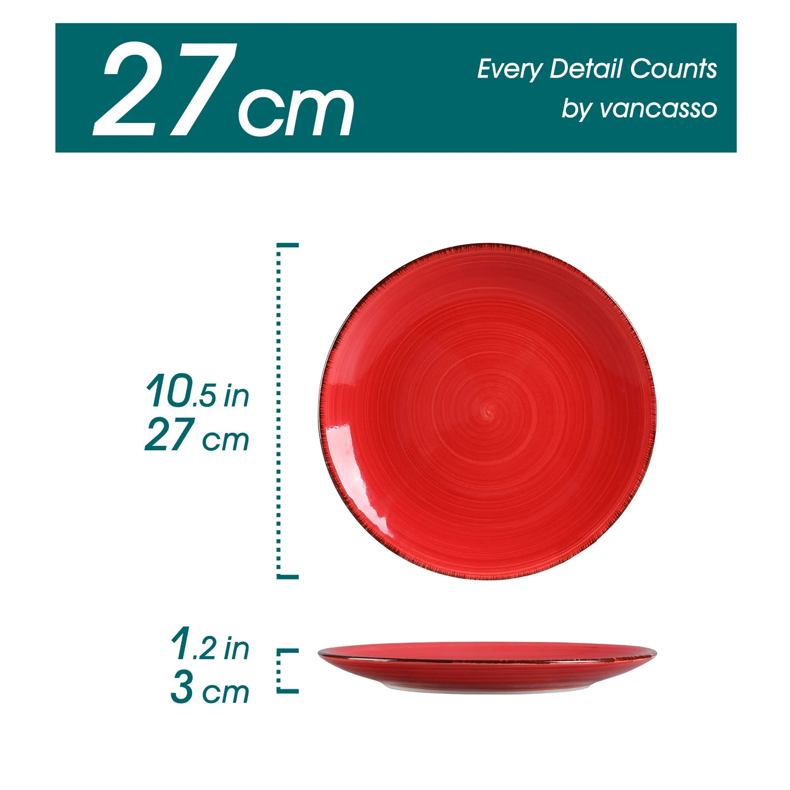 6/12 Piece Multicolour 10.4 inch Dinner Plate Set Handpainted in Rustic Look 26.5cm Serving Plate