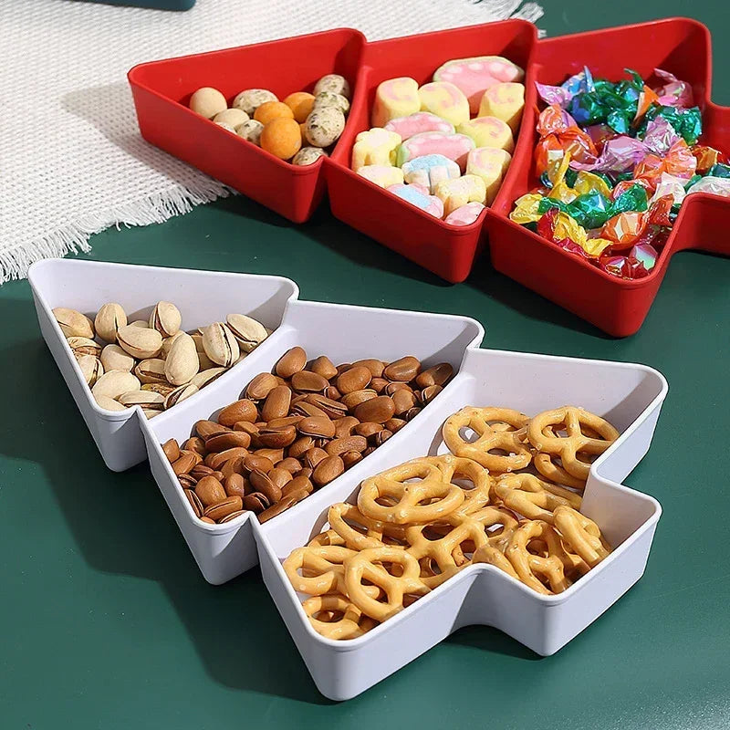 5PCS Christmas Tree Serving Tray Plastic