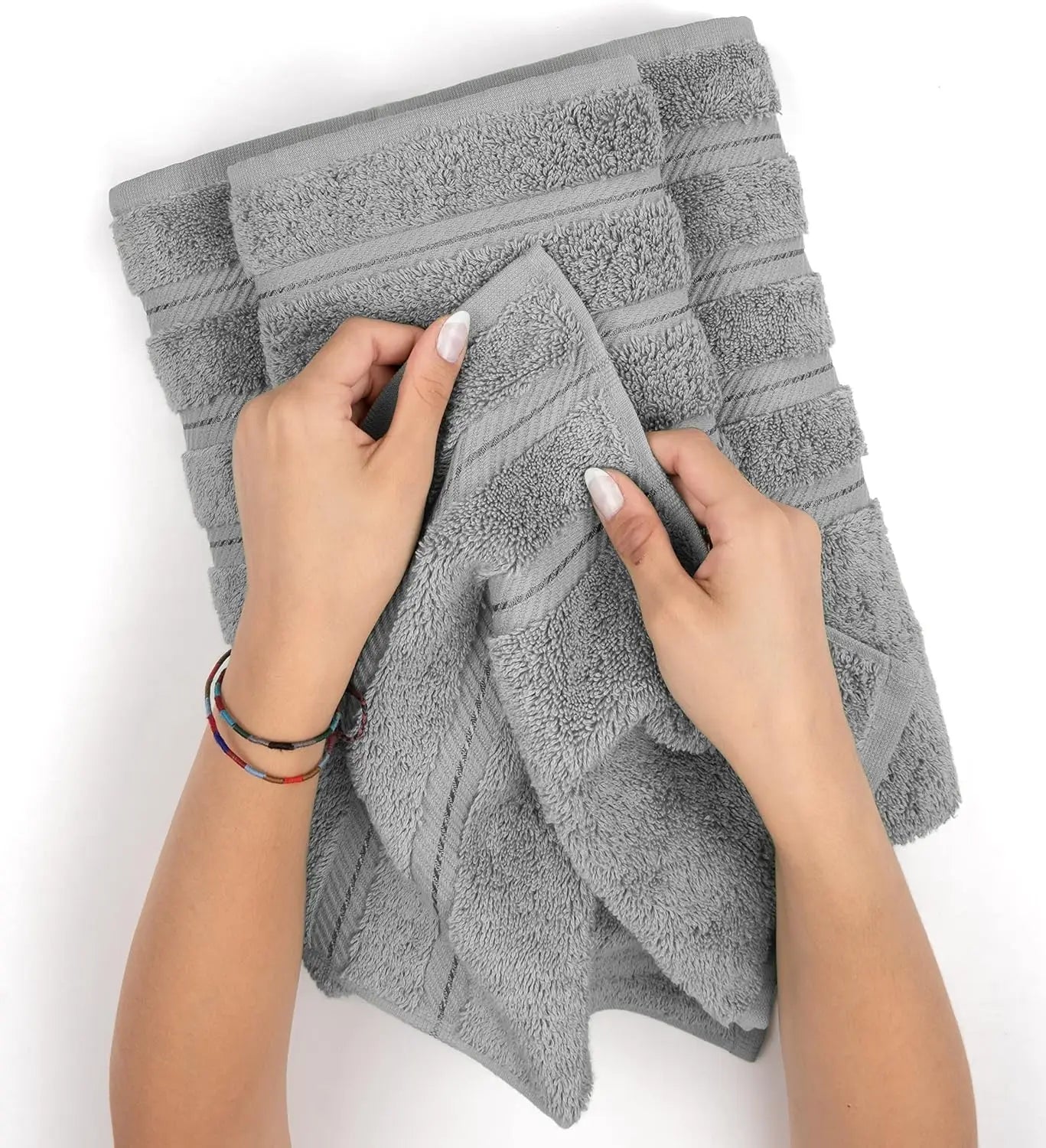 Turkish Cotton 6 Piece Towel Set - 600 GSM Soft Absorbent Quick Dry Bath Towels  2 Bath Towels 2 Hand Towels 2