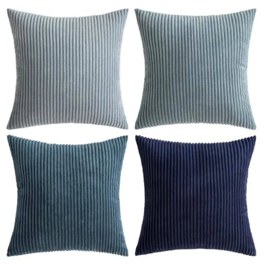 Boho Farmhouse Throw Pillow Covers 18x18 Inch Set of 4 Modern Nordic Cushion Covers Soft Corduroy