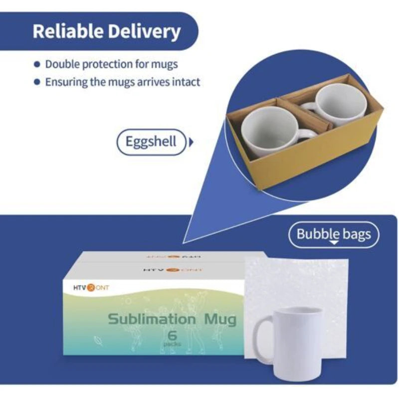 Sublimation Mugs Blank White Ceramic Sublimation Cups, 11 oz Set of 12