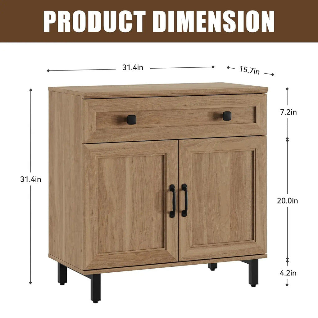 3 in 1 Modern Buffet Cabinet with 2 Doors and 1 Drawer Wood