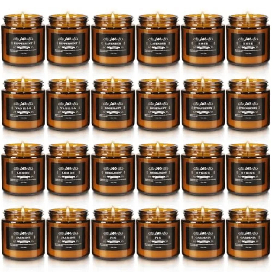 3.05oz Soy Wax Aromatherapy Candles with 12 Fragrances, Smokeless Natural Essential Oil