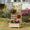 Outdoor 24" x 12" Backyard Plant Bed w/ Strong Wooden Design & Materials