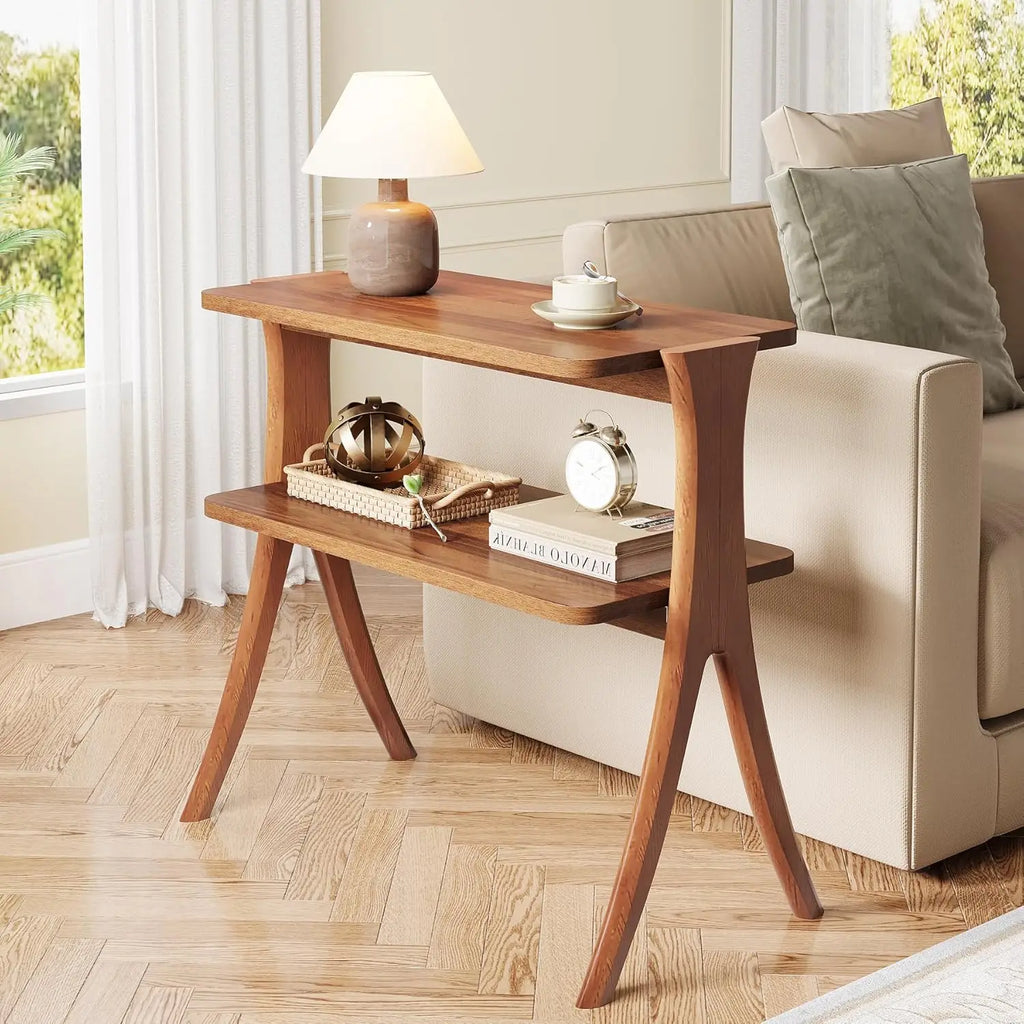 2 tier Solid Wood Farmhouse Table