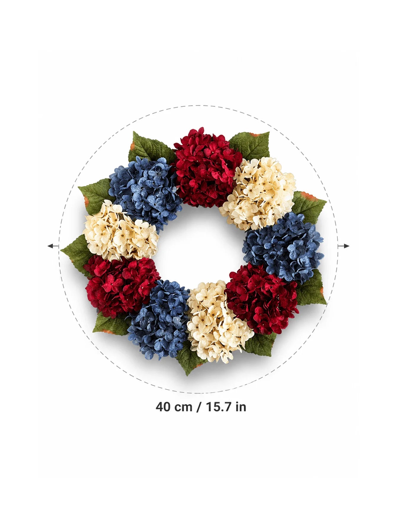 Patriotic Hydrangea Flower Wreath Artificial Flower Arch Wreath