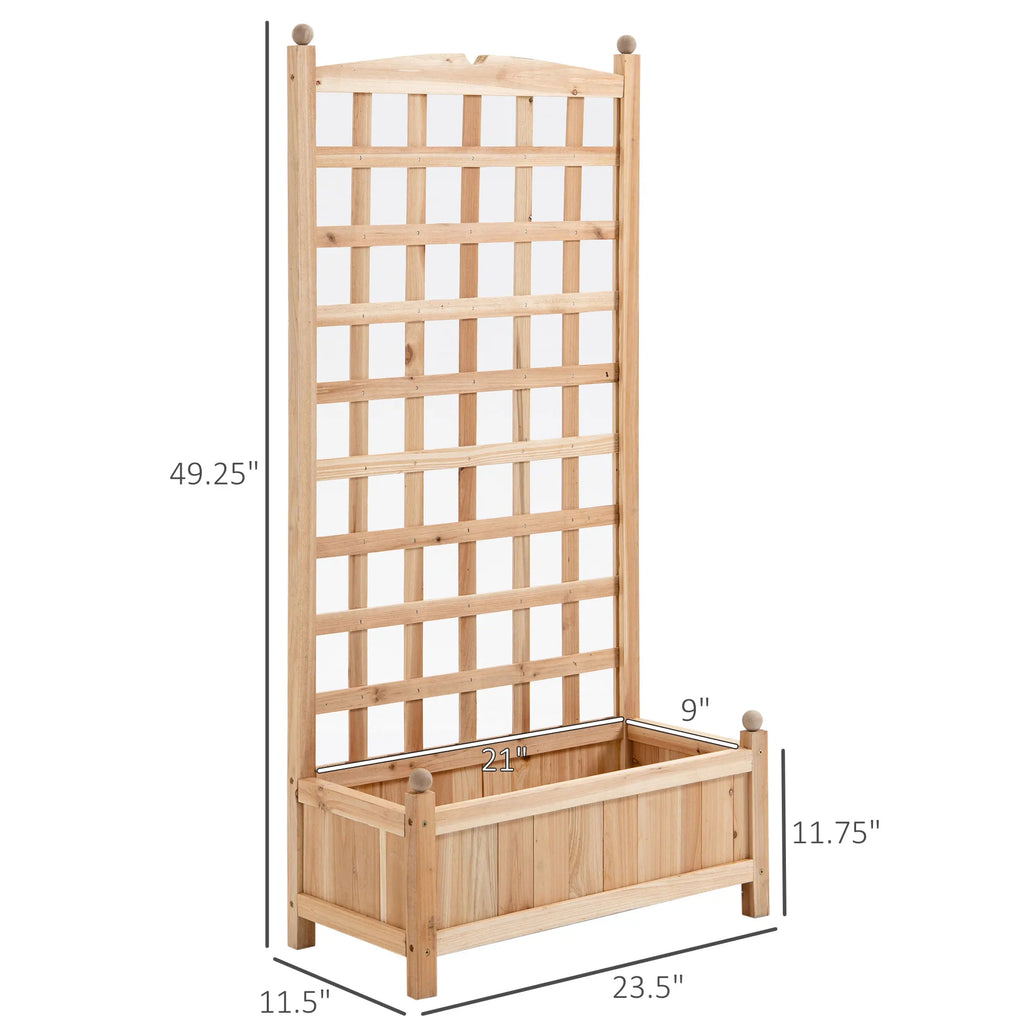 Outdoor 24" x 12" Backyard Plant Bed w/ Strong Wooden Design & Materials