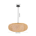 Boho Bamboo Rattan Pendant Light - Hand-Woven Wicker Chandelier