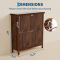 Fluted Shoe Cabinet with 2 Flip Drawers Natural Oak Hide Everyday Shoes in a Slim 9.5-Inch  Fluted Style