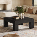 39.4-Inch Square Table Farmhouse All MDF Accent Center Cocktail Table with Sturdy Wooden Legs