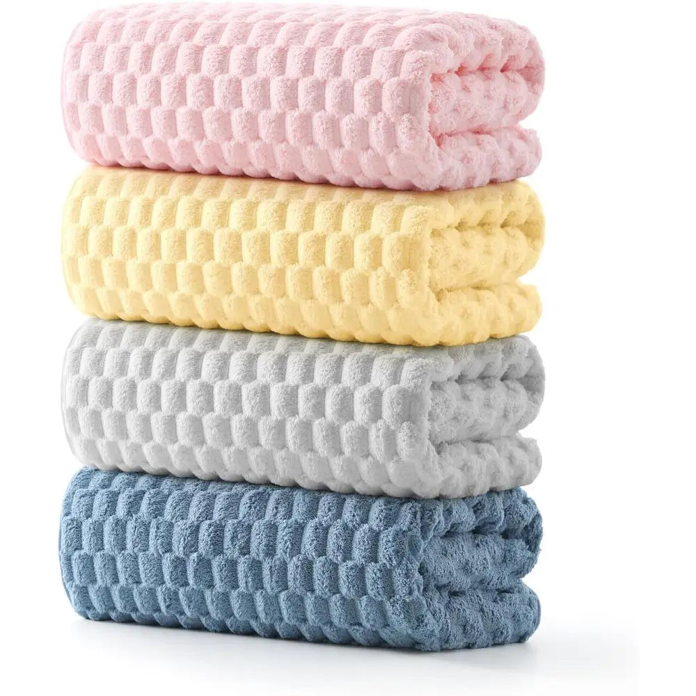 Extra Large, Super Absorbent, Quick Dry Microfiber Bath Towels Set -