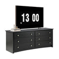 59IN Wood 6 Dresser Drawers Cabinet Stable Structure Storage Wide Chest of Drawers