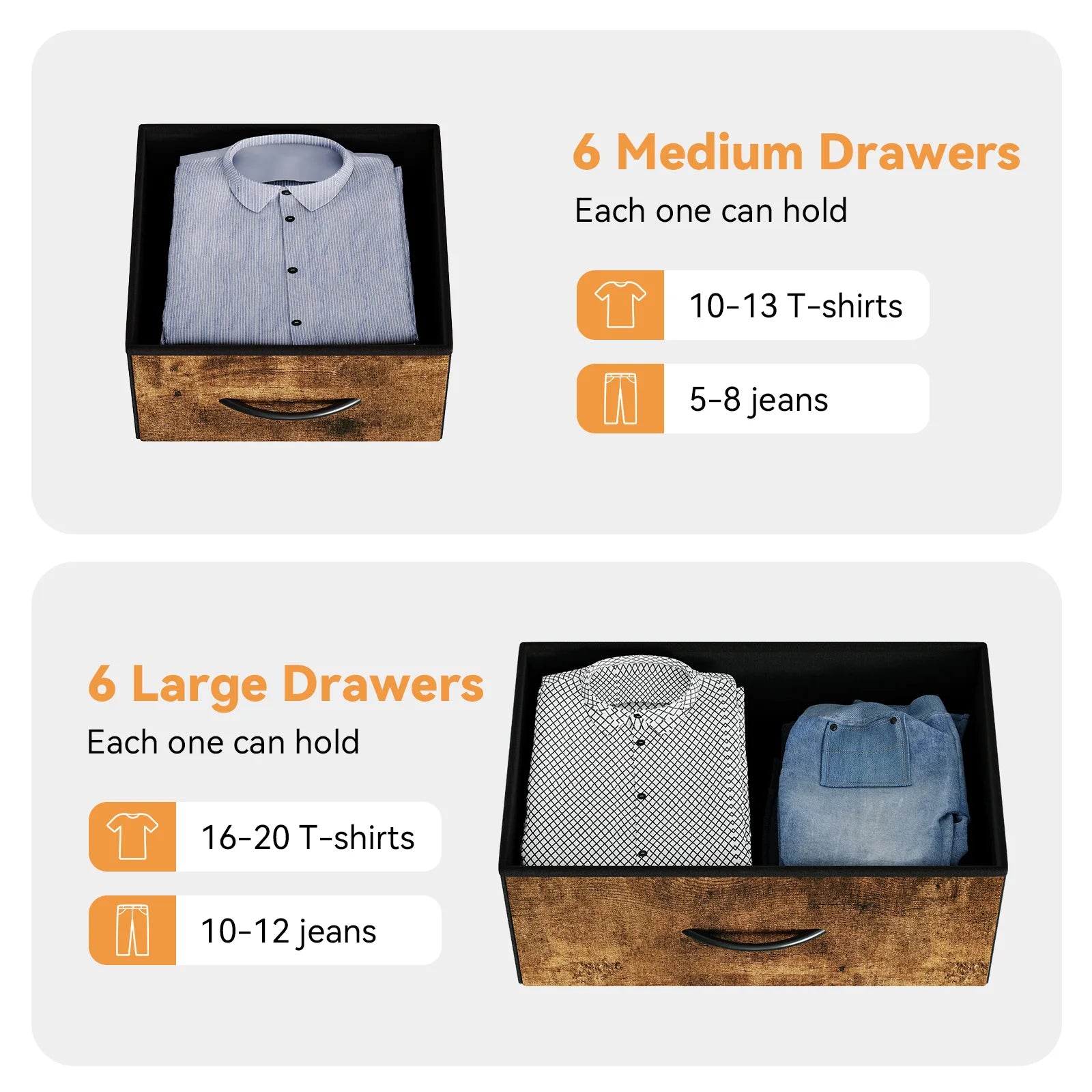 12-Drawer Dresser with Side Pockets,