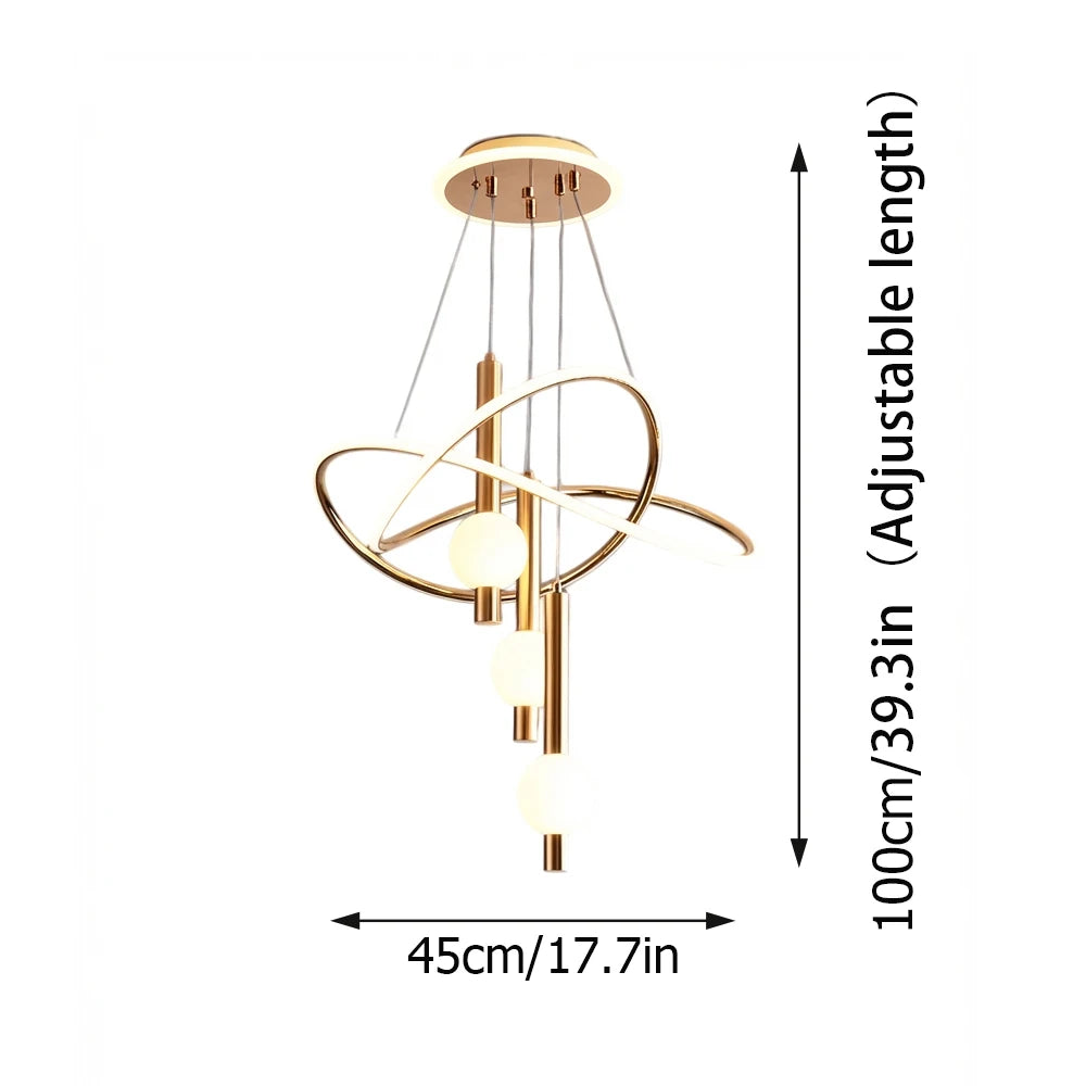 Lollipop-shaped LED pendant light, with three adjustable light colors, remote control/switch operation, and adjustable height;