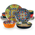 Bohemia Retro Ceramic Dinnerware Set  Non-Toxic  12/16/24 Pieces Plates Bowls