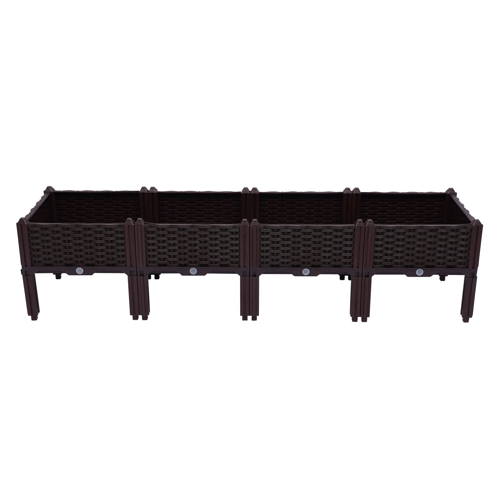 4-Raised Garden Bed Kit, Elevated Planter Box for Vegetables Herbs Flowers, with Drainage Holes, Outdoor Indoor Gardening