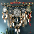 5-piece large Dream Catcher, handcrafted Bohemian Moon Dream Chaser